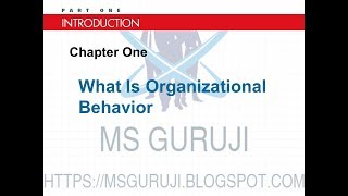 What Is Organizational Behavior Chapter1 [upl. by Eniamaj]