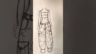 How to draw baggy clothes drawing sketch creativeideas [upl. by Letti]