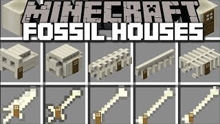 Minecraft BONE HOUSE MOD  FIND FOSSILS AND LIVE INSIDE THEM  Minecraft [upl. by Spense]