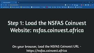 NSFAS Coinvest  nsfascoinvestafrica  Signup and Login [upl. by Annahahs]