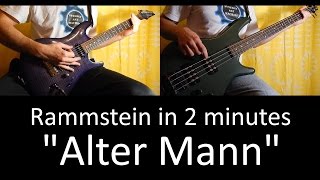 42 Rammstein  Alter Mann guitar and bass lesson  tab  cover HD IN 2 MINUTES [upl. by Ademla895]