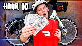 I Did DoorDash ON BIKE For 12 HOURS STRAIGHT [upl. by Ugo]