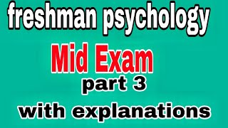 🔴Mid exam Psychology part three withexplanationsEthiopia [upl. by Bazluke]