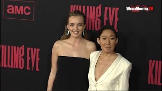 Killing Eve Season 2 premiere Red carpet  Jodie Comer Sandra Oh Fiona Shaw [upl. by Petras]