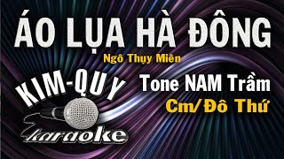 ÁO LỤA HÀ ĐÔNG  KARAOKE  Tone NAM Trầm  CmĐô Thứ [upl. by Siraval]