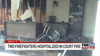 Two firefighters injured after Luzerne County magistrates office catches fire [upl. by Nnaeed503]