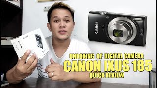 REVIEW UNBOXING OF DIGITAL CAMERA CANON IXUS 185 [upl. by Anuahsat41]