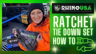 RHINO USA Ratchet Strap Tie Downs How to SET UP and USE  DEMONSTRATION amp HOW TO FIX A TANGLED STRAP [upl. by Oren402]