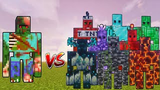 ZOMBIE VILLAGER vs ALL GOLEMS IN MINECRAFT😱  INSANE MOBS BATTLE minecraft [upl. by Sucramrej809]