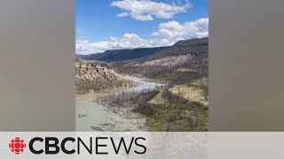 Water expected to begin flowing over top Chilcotin River blockage officials warn [upl. by Schrick]