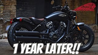 1 Year With The Indian Scout Bobber  Full Review [upl. by Algar976]