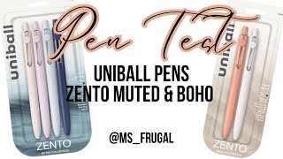 Uniball Zento Muted and Boho Pen Testing and Review  Best Pens for Your Planner [upl. by Jeff80]