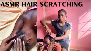 ✨ASMR ✨ HAIR SCRATCHING my sisters braids [upl. by Latsyc]