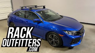 Honda Civic Hatchback with RhinoRack Vortex 2500 Roof Rack Crossbars [upl. by Schwitzer]