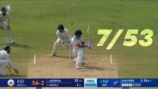 Michael Santner 7 wicket bowling  ind vs nz 2nd test macth day 2 [upl. by Refenej33]