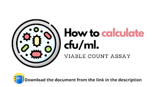 Microbiology  How to calculate CFUml of bacterial solution  Viable Count Assay [upl. by Tloh]