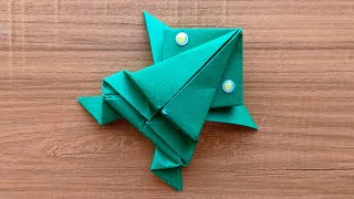 How to Make a Paper Jumping Frog 🐸  Origami Paper Jumping Frog [upl. by Alema]