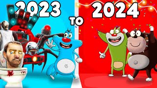 Roblox 2023 vs 2024 Which side will Oggy choose [upl. by Alyahs]