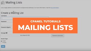 cPanel Tutorials  Mailing Lists [upl. by Haidebej]