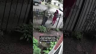 Armed woman dressed in pink robs USPS carrier on Chicagos South Side [upl. by Aikimat936]