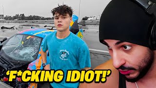 FaZe Rain Reacts to Jack Doherty Crashing his McLaren [upl. by Adnarrim195]