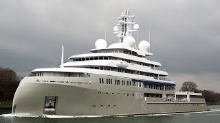 SHACKLETON Yacht  maiden voyage of the brand new 350000000  superyacht through Kiel Canal  4K [upl. by Ydak177]