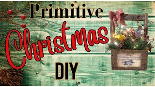 Primitive Christmas Wood Tote  Thrifted Craft Haul [upl. by Odlabu]