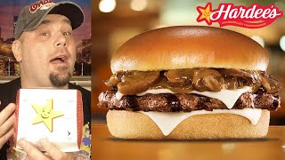 Hardees Mushroom and Swiss Angus Burger Review [upl. by Amalia]