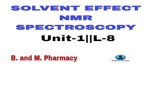 Solvent Used in NMR Spectroscopy PCIsyllabus [upl. by Ace]