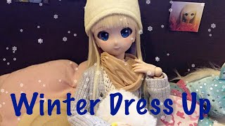 Mini Dollfie Dream bjd Dress Up Video Winter Theme [upl. by Aihseit]