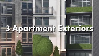 ✧ 3 Bloxburg Apartment Exteriors ✧  35k 95k 80k  Bloxburg Speedbuild [upl. by Ettesoj]