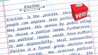 Election Essay in English  Essay on Election In Pakistan [upl. by Nivre]