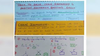 Trick to solve chain isomerism and position isomerism questions easily  GOC tricks by Komali mam [upl. by Assenahs]