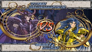 Wyvern Rhadamanthys vs Gemini Kanon  Saint Seiya The Hades [upl. by Ahsenev]