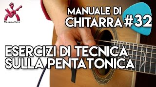 Lezione 32  esercizi di tecnica sulla Pentatonica  Nuovo Manuale di Chitarra Varini [upl. by Aipotu19]