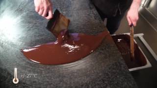 How to temper chocolate on a marble worktop [upl. by Edvard109]