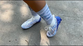 CBUSTER Blue White and Gold Cleats Demo [upl. by Arymas629]