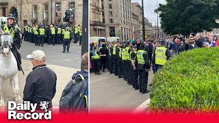 Glasgow crowds kettled by police as disorder threatens to break out at George Square protests [upl. by Holihs]