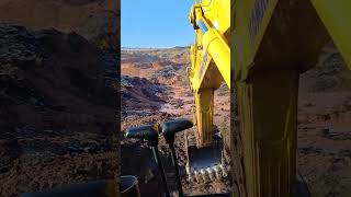 Komatsu PC 1250 loading Coal on Komatsu dumper truck [upl. by Jareb218]