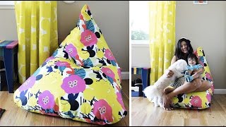 How to Make an Amazing Easy Bean Bag Chair Sillón Puff Tutorial  Live Colorful [upl. by Mikaela928]