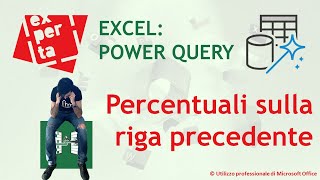 EXCEL  POWER QUERY 📢 Calcolare la percentuali sulla riga precedente [upl. by Bauske]