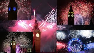 London Mega New Year Fireworks Comparison [upl. by Tandie]