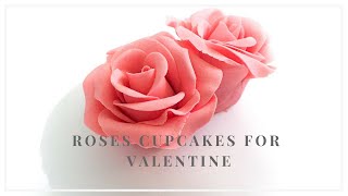 Gum Paste Roses  Easy and Quick Edible Sugar Flower Cupcakes [upl. by Hsemar]