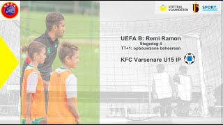 UEFA B Stagedag 4 TT1 Opbouwzone beheersen Football [upl. by Gnilrad]