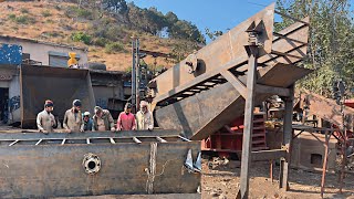 A local mechanic is making a new vibrating screen for a crushing plant from old iron sheets [upl. by Odnuges796]