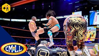 CMLL  Místico Máscara Dorada y Volador Jr vencen a Pac REY FENIX y Pentagón 0M [upl. by Downes]