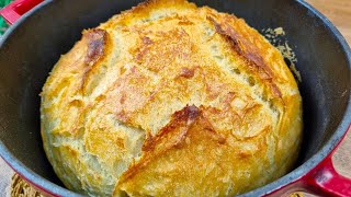 4 Ingredients No need to knead the bread Anyone can make this homemade bread [upl. by Dej56]