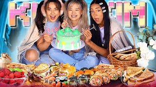 ASMR MUKBANG CHOCOLATE DESSERTS  ICE CREAM COOKIES CAKE  feat ALISHA from XO TEAM [upl. by Atinel590]