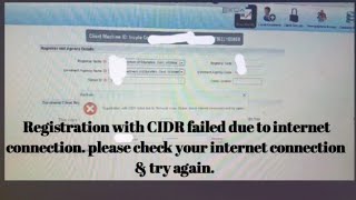 Registration with CIDR failed due to network erorplease check your internet conection amp try again [upl. by Adnorahc]