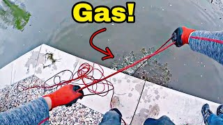 We Struck A Natural Gas Pipeline Magnet Fishing [upl. by Namso]